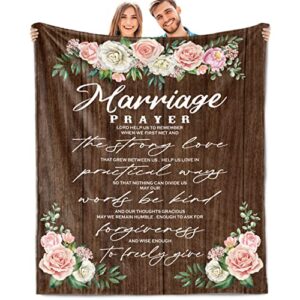 sqovulw marriage prayer blanket anniversary wedding gifts for couple unique 2023 bridal shower gifts for bride to be newlywed engagement gifts for couples valentine's day throw blanket 50x60 inch