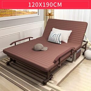 SHENXINCI Double Folding Be,with Mattress Portable Foldable Guest Beds Rollaway Beds for Adults with Luxurious Memory,5 Inch Foam Mattress and Super Sturdy Frame, 4 Size/Brown