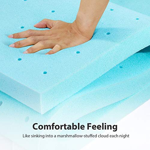 BedsPick Memory Foam Mattress Topper Twin XL 3 Inch Gel Infused Soft Foam Mattress Pad College Dorm Extra Long XL Single Bed Toppers