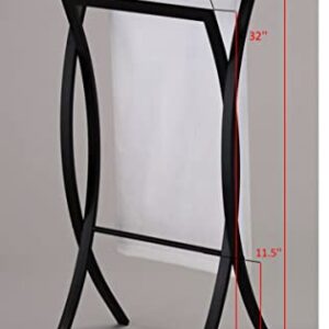 Kings Brand Furniture - Rusbac Metal Modern Freestanding Towel Rack Stand, Black