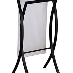 Kings Brand Furniture - Rusbac Metal Modern Freestanding Towel Rack Stand, Black