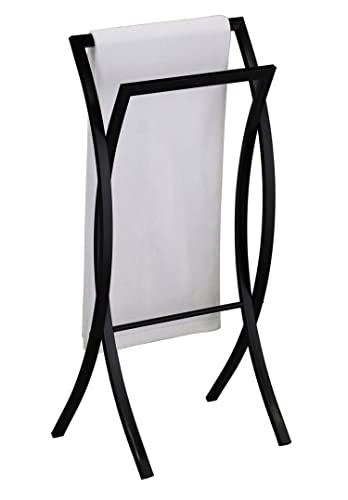 Kings Brand Furniture - Rusbac Metal Modern Freestanding Towel Rack Stand, Black