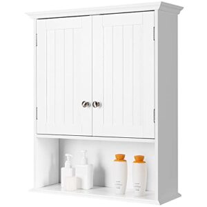 happygrill wall-mounted bathroom storage cabinet bathroom organizer shelf over the toilet storage medicine cabinet