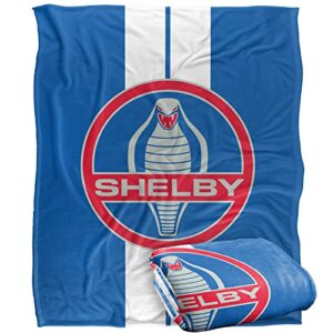 shelby cobra blanket, 50"x60" racing stripe silky touch super soft throw blanket