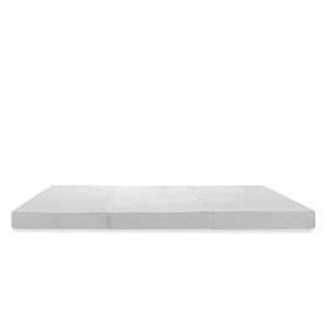 Best Price Mattress 4 Inch Trifold Memory Foam Mattress Topper with Cover, CertiPUR-US Certified, Full,White