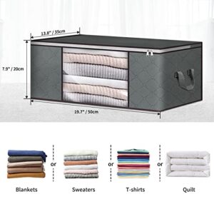 6 Pack 90L Large Storage Bags & 6 Pack 35L Clothes Storage Bags, Clothes Storage Bins Foldable Closet Organizers with Durable Handles with Clear Window for Clothes Pillow Blankets Bedding