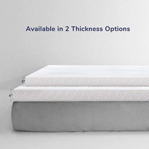 BedStory 3 Inch Queen Size Memory Foam Mattress Topper Firm, Pain-Relief Bed Topper, Enhanced Cooling Pad, Gel Infused High-Density Foam Motion Isolation, Skin-Friendly Cover CertiPUR-US Certified