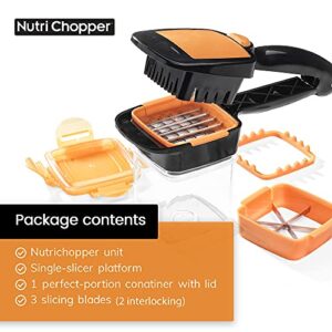 Nutrichopper with Fresh-keeping container Vegetable Chopper Onion Chopper Egg Slicer - Chops, Slices, Cubes, Wedges Multi-purpose Food Chopper with Stainless Steel Blades Veggie Chopper As Seen On TV