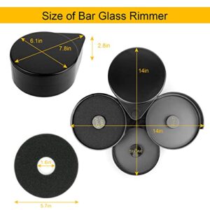 Hotorda 3-Tier Bar Glass Rimmer Bartender Tool with Sponge, 3-Tray Black Plastic Glass Rimming for Cocktails Margaritas Bloody Marys and Gimlets