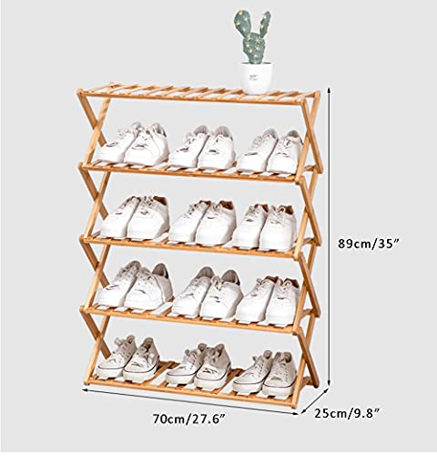 WUQIAO Foldable Large Shoe Rack Stackable Storage Shelves, No Need to Install, Stable and Durable, 5 Levels Large Capacity, Can Be Used As Decorative Racks and Flower Stand