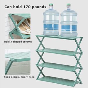 WUQIAO Foldable Large Shoe Rack Stackable Storage Shelves, No Need to Install, Stable and Durable, 5 Levels Large Capacity, Can Be Used As Decorative Racks and Flower Stand