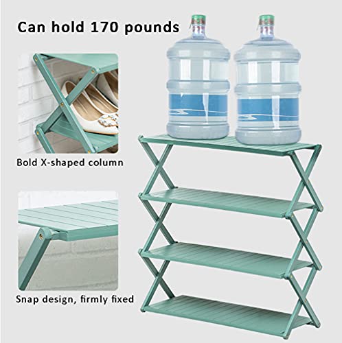 WUQIAO Foldable Large Shoe Rack Stackable Storage Shelves, No Need to Install, Stable and Durable, 5 Levels Large Capacity, Can Be Used As Decorative Racks and Flower Stand