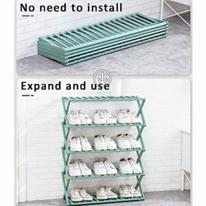 WUQIAO Foldable Large Shoe Rack Stackable Storage Shelves, No Need to Install, Stable and Durable, 5 Levels Large Capacity, Can Be Used As Decorative Racks and Flower Stand