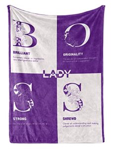 boss gifts from employees, boss lady gifts, bed flannel fleece plush throw blankets (50"x 65") office gift idea for women in boss day, birthday, christmas, appreciation, retirement, definition-purple
