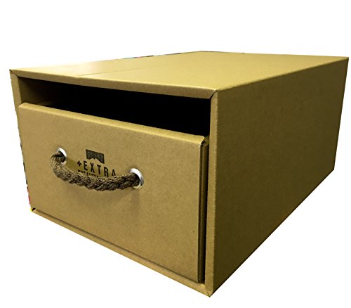 SHB-D-T Portable Shoe Box with Drawer, Brown