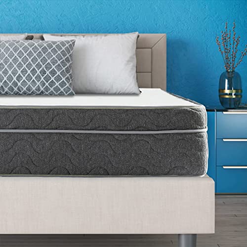 UMATRU 10 Inch Cooling Gel Infused Memory Foam Mattress, Individual Pocket Spring Mattress with CertiPUR-US Certified for Cool Sleep & Pressure Relief, Bed in a Box (Queen (U.S. Standard))