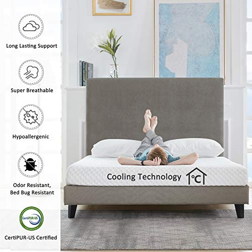 Queen Mattress, 6 inch Gel Memory Foam Mattress in a Box, Green Tea Cooling Gel Infused, Breathable Bed Comfortable Mattress for Cooler Sleep Supportive & Pressure Relief… (Queen (U.S. Standard))
