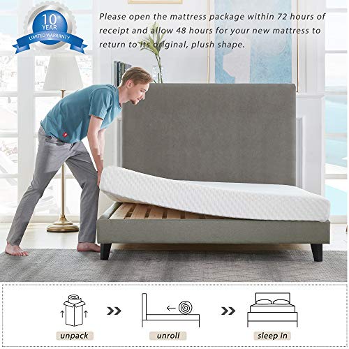 Queen Mattress, 6 inch Gel Memory Foam Mattress in a Box, Green Tea Cooling Gel Infused, Breathable Bed Comfortable Mattress for Cooler Sleep Supportive & Pressure Relief… (Queen (U.S. Standard))