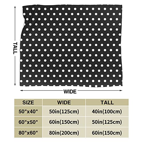 Black and White Dots Blanket Soft Fleece Throw Blanket Plush Weighted Blankets for Couch Bed Living Room