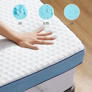 Perlecare 3 Inch Memory Foam Mattress Topper Twin, Bamboo Carbon Foam & Gel-Infused Memory Foam, Medium Firm Mattress Topper with Removable Soft Cover, Twin Bed Topper for Back Pain