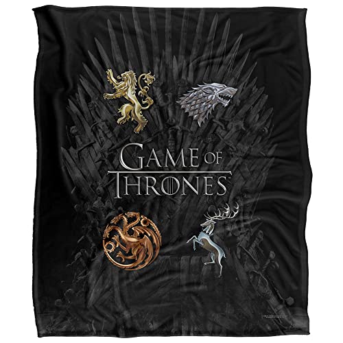 Game of Thrones Blanket, 50" x 60", Chrome House Sigils, Silky Touch Super Soft Throw Blanket