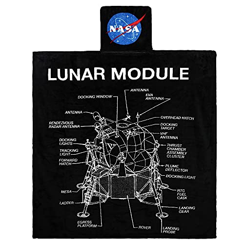 Bioworld NASA Lunar Module Print Pocket Throw Convertible Pillow/Blanket