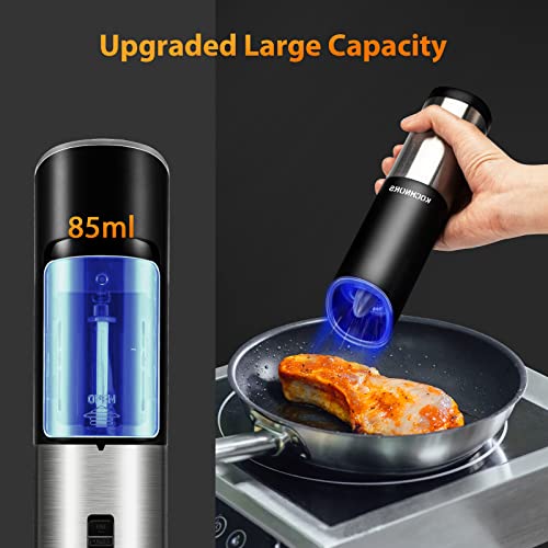 Kochnors Electric Salt and Pepper Grinder Set, Large Capacity Up To 85ML USB Rechargeable Salt Pepper Grinder with 6-Level Adjustable Coarseness, Gravity Automatic Salt Pepper Grinder Set for Kitchen