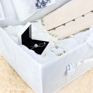 HANGERWORLD Large White Wedding Dress Box Storage with Acid Free Tissue Paper Wedding Dress Preservation Box Under bed Storage and Travel Case