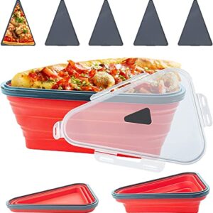 JohnYachin Reusable Pizza Slice Storage Container – Foldable Pizza Box Container With Lids – Collapsible Silicone Pizza Storage – Durable and Reliable – Food-Friendly Materials