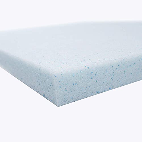 Lounj 2 Inch RV Gel Memory Foam Mattress Topper (RV King (72x80)), Blue