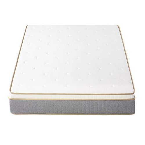 Mellow 10 Inch LAGOM Elite Hybrid Mattress, Made in USA, CertiPUR-US Certified Foams, Oeko-TEX Certified Eco Cover, Green Tea Infused Memory Foam and Pocket Springs, Quilted Comfort Top, Full