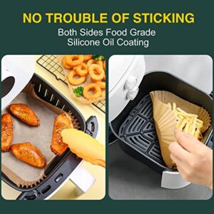 Air Fryer Disposable Paper Liners Square, Non-Stick Parchment Paper, Air Fryer Accessories, Oil Proof, Water Proof, Paper Liner for Microwave Oven Frying Pan(100PCS, 6.3inch)