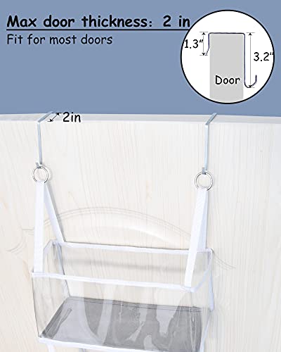 ULG Over Door Organizer with 4 Large Ultra Sturdy & Large Pockets Organizer, 22 lbs Capacity Hanging Storage Organizer with Clear Window for Bedroom Nursery, Baby Kids Toys, Shoes, Diapers, White