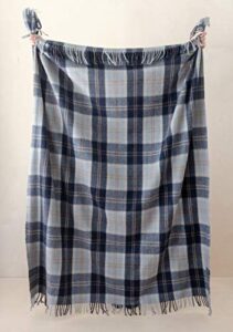 the tartan blanket co. recycled wool blanket bannockbane silver tartan (59" x 75")