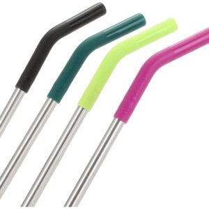 Klean Kanteen Straw 4-pack, Stainless Steel with Safe, Removable Silicone Tips - 8mm Diameter - Multi-Color, One Size (1005789)