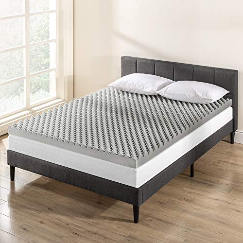 Mellow 4 Inch Egg Crate Memory Foam Mattress Topper with Infusion, Twin