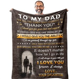 ruvinzo gifts for dad, dad gifts from daughter blanket 60''x50'', dad birthday gift, cool father gifts, best dad ever gifts, gifts for dad who wants nothing, funny father's day birthday gift ideas