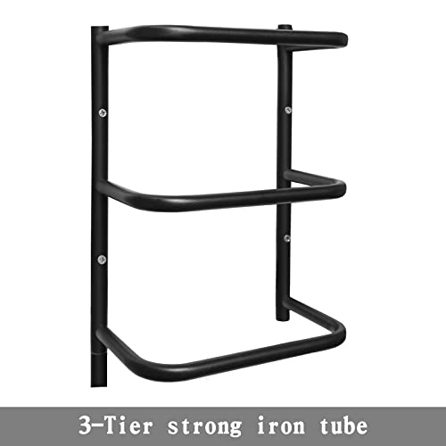 Towel Rack Holder&Organizer, Wall Mounted Metal Bathroom Towel Bar with 3 Swivel Arms 5 S-Hooks for Storage of Towels, Washcloths, Hand Towels, Bags, Hats