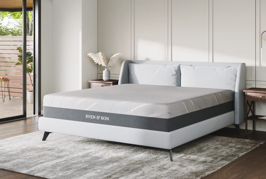 Sven & Son King Mattress, Bed in A Box, 12" Luxury Cool Gel Memory Foam, Pressure Relief & Support, 10" Year Warranty, Designed in USA (King, Mattress Only 12" Medium)