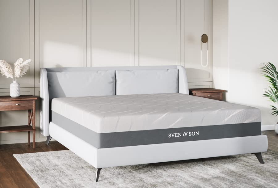 Sven & Son King Mattress, Bed in A Box, 12" Luxury Cool Gel Memory Foam, Pressure Relief & Support, 10" Year Warranty, Designed in USA (King, Mattress Only 12" Medium)