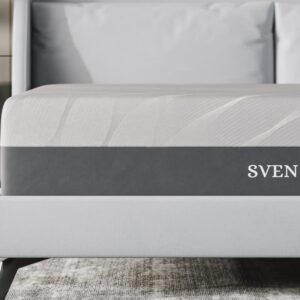 Sven & Son King Mattress, Bed in A Box, 12" Luxury Cool Gel Memory Foam, Pressure Relief & Support, 10" Year Warranty, Designed in USA (King, Mattress Only 12" Medium)