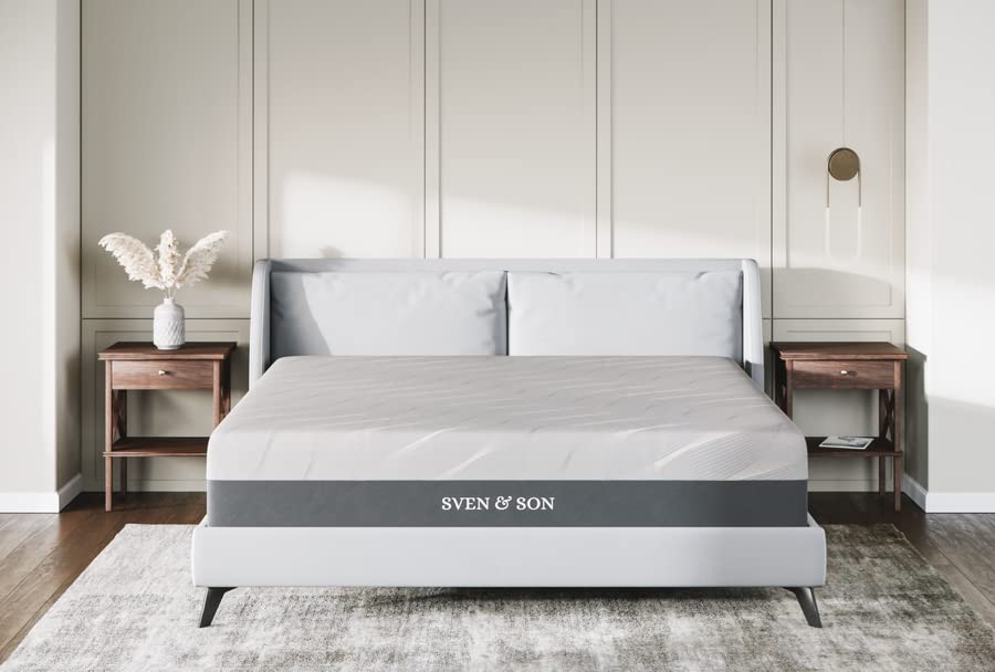 Sven & Son King Mattress, Bed in A Box, 12" Luxury Cool Gel Memory Foam, Pressure Relief & Support, 10" Year Warranty, Designed in USA (King, Mattress Only 12" Medium)