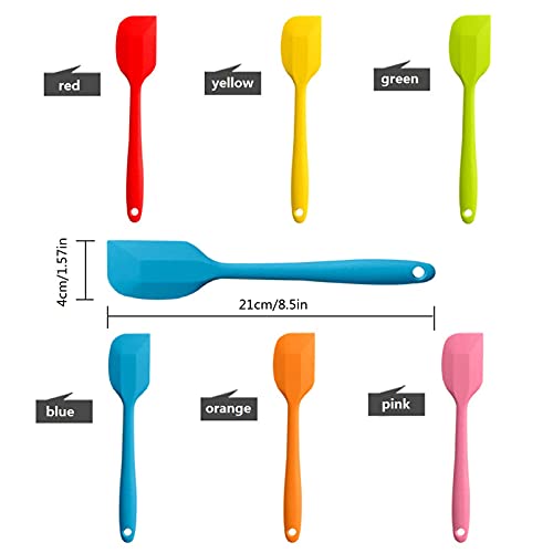 8 Pieces Silicone Spatulas, 8.5 inch Heat-Resistant Non-stick Rubber Spatulas with Stainless Steel Core for Cake Cream Cooking Gadget by COLOGO