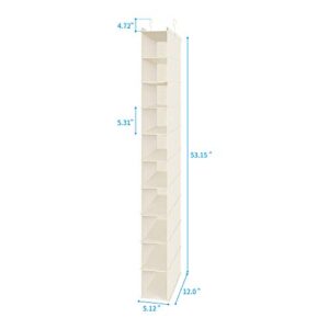 MAX Houser 10-Shelf Hanging Shoe Shelf Organizer, Hanging Shoe Storage for Closet,Pack of 2(Beige)