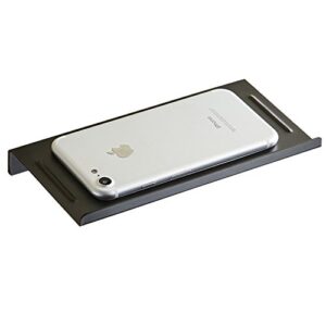 wellsum black bathroom small wall mount carbon steel phone holder phone shelf, anti-slip