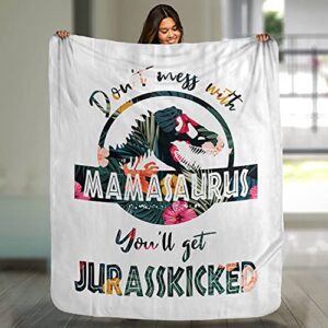 personalized grandma flower t rex fleece blanket gift for grandma nana from grandkids do not mess with mamasaurus customized blanket for mother day christmas birthday anniversary