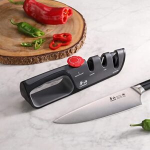 Cangshan 1026108 3-Stage Adjustable 14-24 Degree Professional Knife + Scissor Sharpener