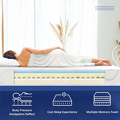 Olee Sleep Foam Mattress, Full, White/Beige