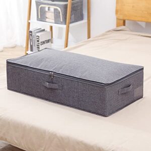 Sillars Under Bed Storage, Foldable Under Bed Storage Containers with Sturdy Structure for Organizing Clothes, 2 Pack, Grey, 30"L x 15"W x 6.7"H