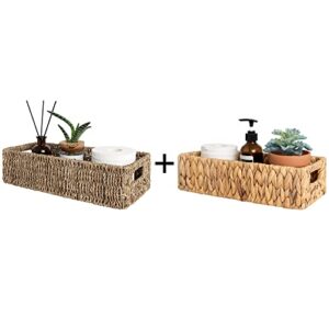 storageworks seagrass baskets with built-in handles + water hyacinth basket for toilet paper